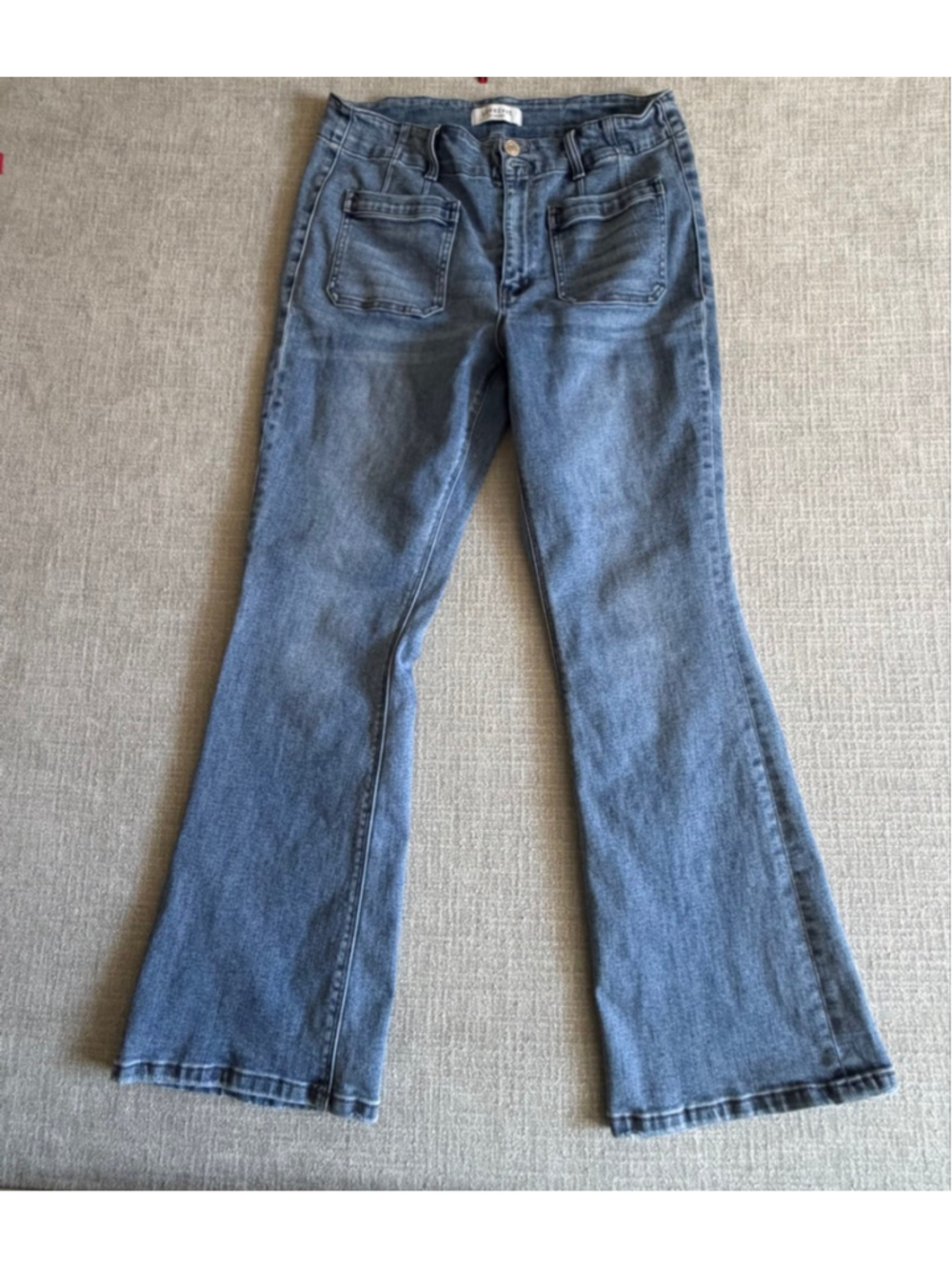 LOVERVET HIGH RISE Stretch trouser FLARE FIT front patch pockets women size 16W